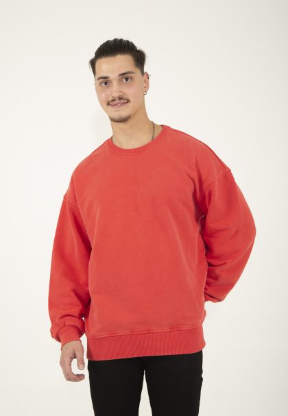 Bunth Rundhals Pullover Rot